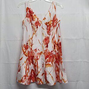 Tiana B Womens Dress Sleeveless Size 6 Floral Trapeze Lined Half Zip Back